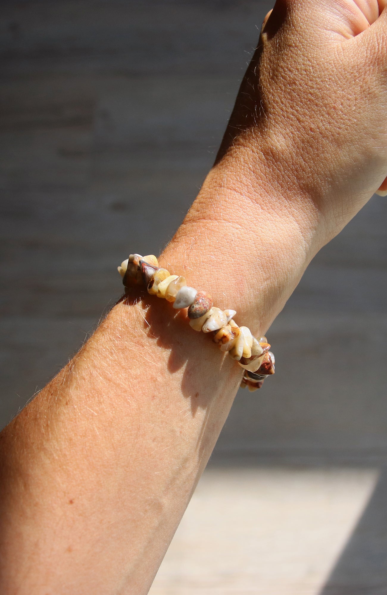 Crazy Lace Agate (Yellow) Chip Bracelet